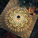 lampe solaire décorative moderne noire dorée floral ajouré ip44 autonome contemporaine