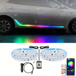 Bande LED néon 150 cm multicolore allumée dans un salon moderne