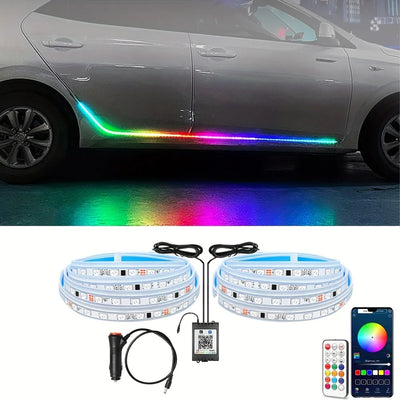 Bande LED néon 150 cm multicolore allumée dans un salon moderne