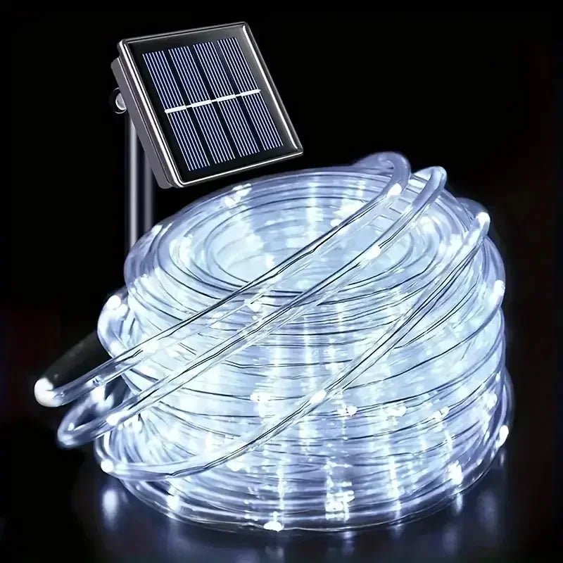 guirlande lumineuse led solaire spirale multicolore extérieure décoration jardin camping mariage ip67 art deco