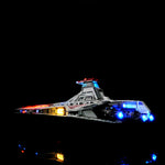 ensemble vaisseau spatial led rouge blanc gris bleu futuriste lumiere led intégrée science fiction
