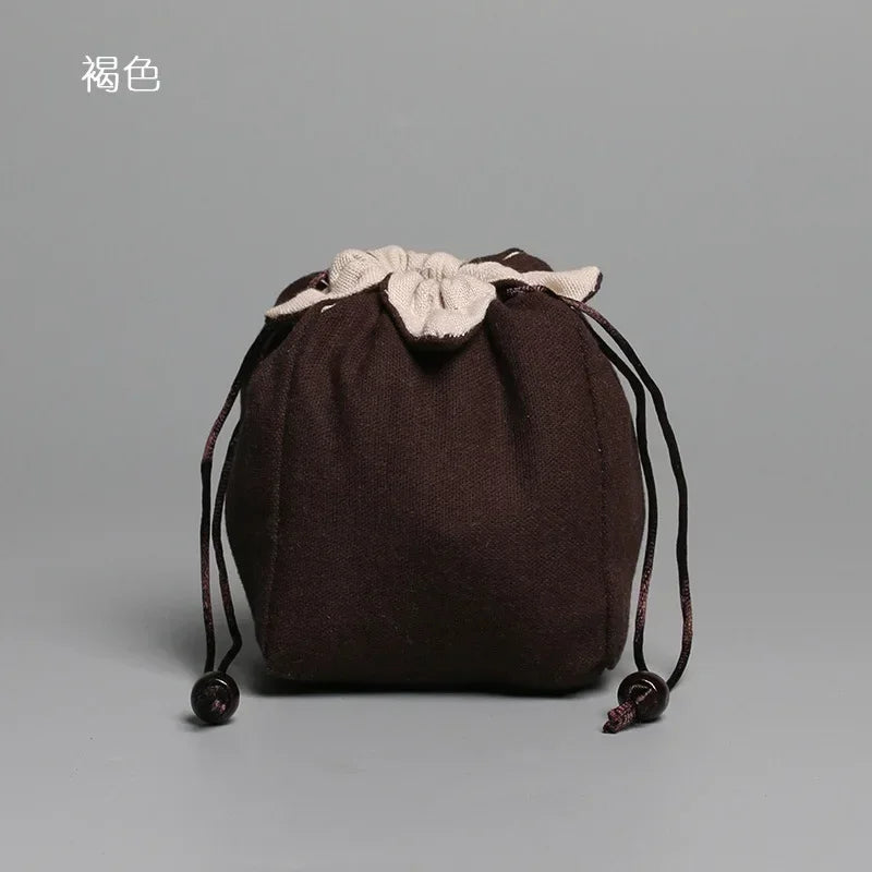 sac thé coton réutilisable bleu gris vert marron beige rouge rose noir imprimé chinois