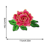 broderies 3d fleurs roses pivoines adhésif transparents motifs floraux couleurs bleues vertes rouges jaunes