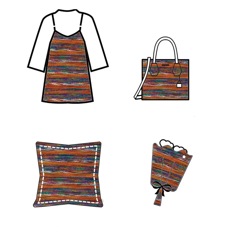 châle bohème tissu jacquard polyester coloré motifs horizontaux automne hiver