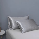taies d'oreiller satinées solides élégantes rose blanc noir rouge beige