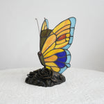 lampe poser tiffany multicolore papillon motifs géométriques opacité interrupteur câble d'alimentation art déco veilleuse