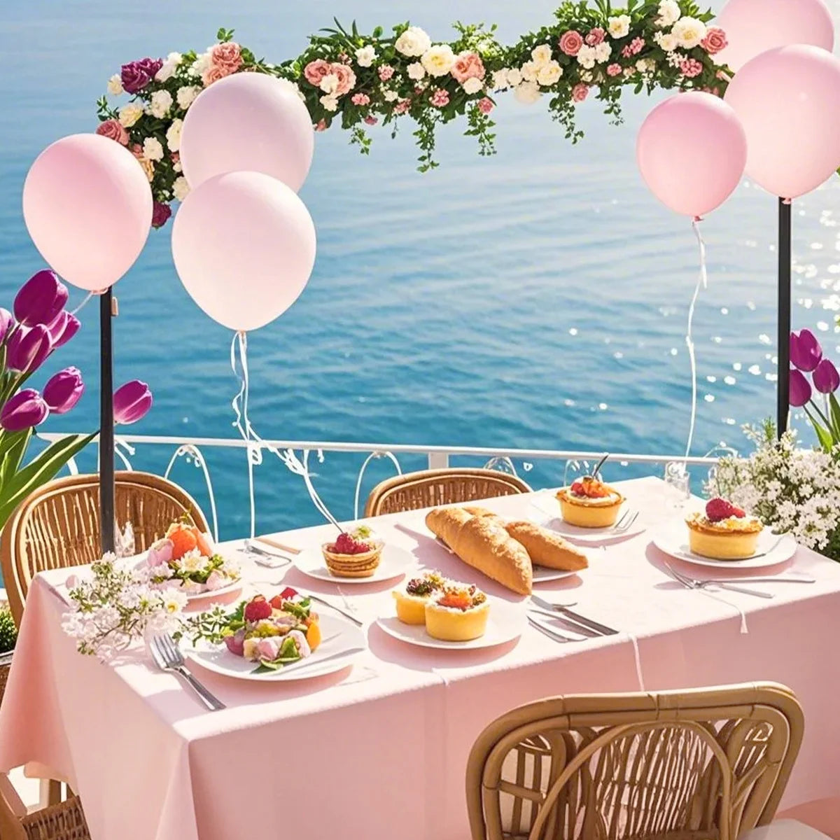nappe rose lisse opaques mariage anniversaire table événement décoration fête printemps été