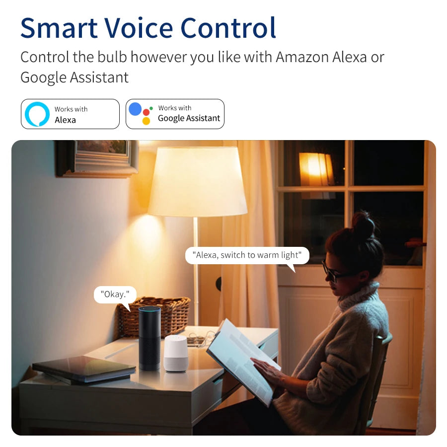 ampoule led gu10 5w 7w 9w wifi compatible alexa google assistant blanc moderne