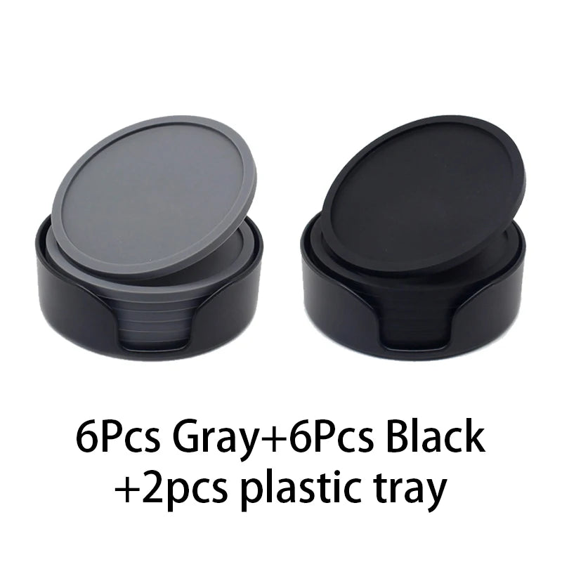 sous verres silicone noir gris moderne respectueux environnement tasses verre bière