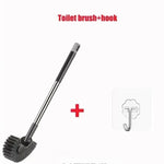 brosse wc acier inoxydable gris bristles moderne adhésif crochet long manche nettoyage efficace durable