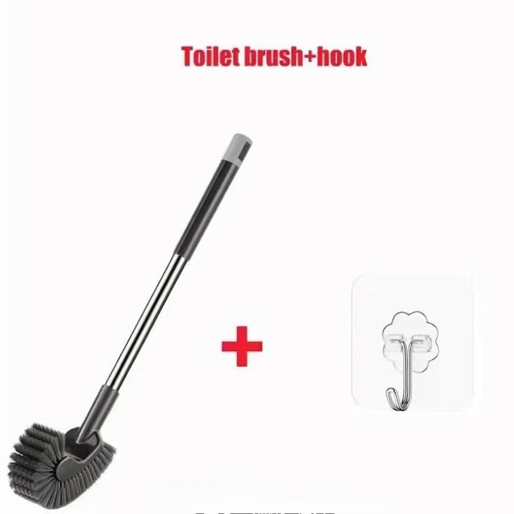 brosse wc acier inoxydable gris bristles moderne adhésif crochet long manche nettoyage efficace durable