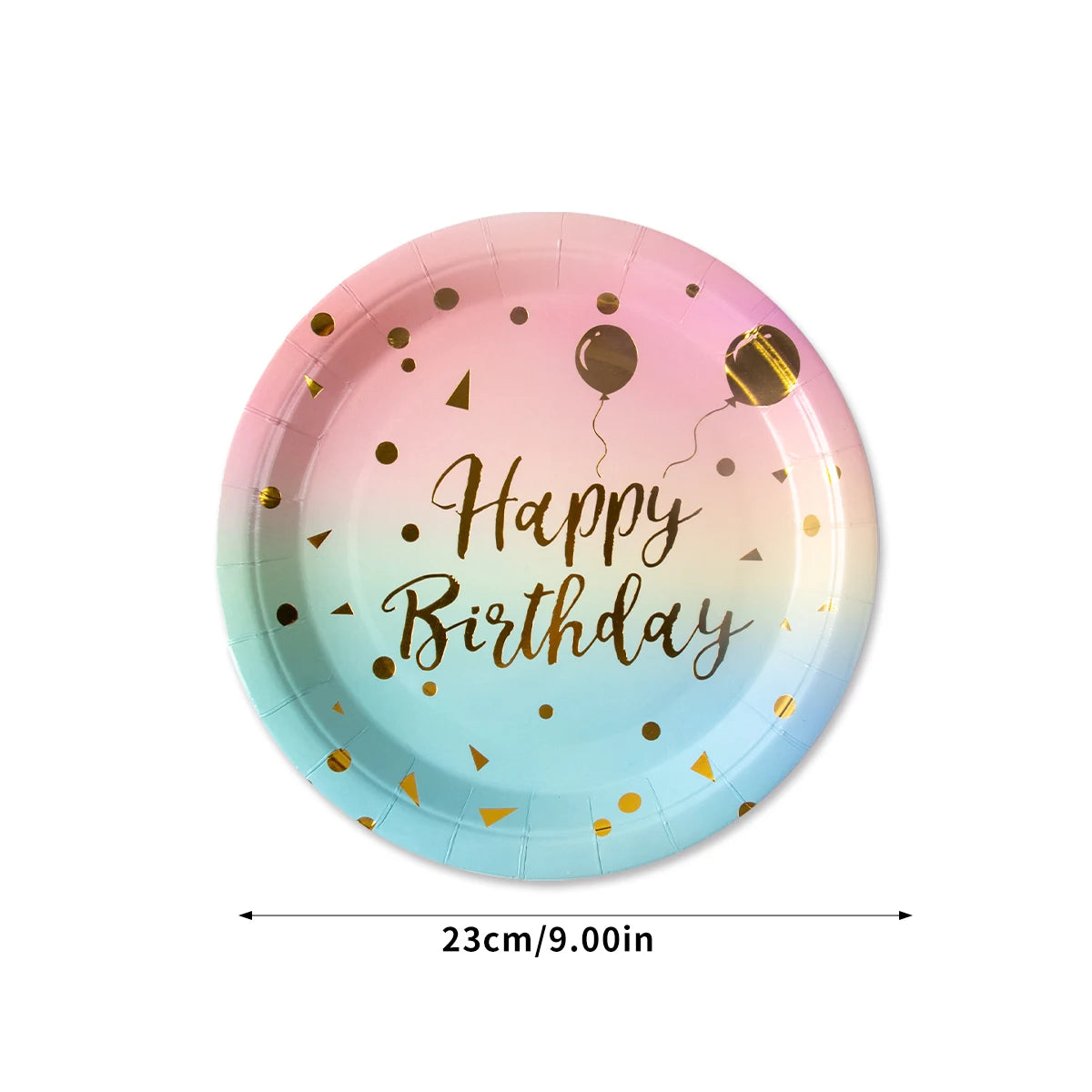 assiettes jetables rose bleu doré happy birthday confettis dorés serviettes verres festifs anniversaire mariage