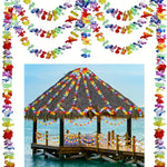 guirlande fleurs artificielles multicolores décoration tropicale hawaïenne anniversaire mariage extérieur maison 3m