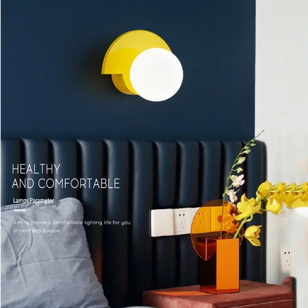 applique murale moderne semi circulaire rouge orange jaune vert noir blanc