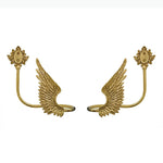 boucles rideau or ailes sculptées classiques décoratives noels dorés deux pièces