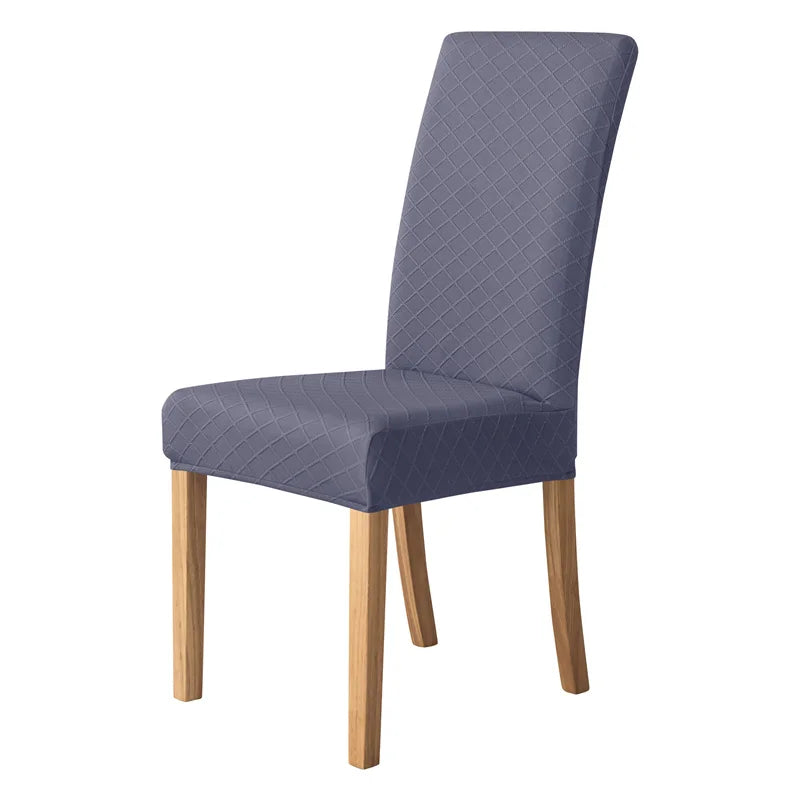 housse chaise moderne carreaux diagonaux beige gris rouge élasthanne polyester adhésif mariage banquet plage