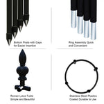 support plante grimpante noir structure métallique cercles horizontaux classiqueextérieurintérieur floral decoration