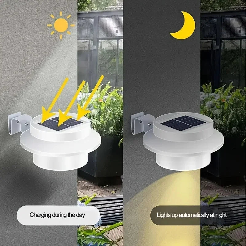 lampe solaire gouttière blanc moderne clips panneau solaire led interrupteurextérieur 2492000lm
