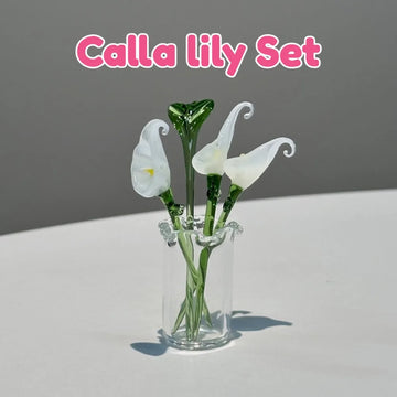 bouquet floral artificiel verre multicolore moderne vase décoration maison transparent artisanal