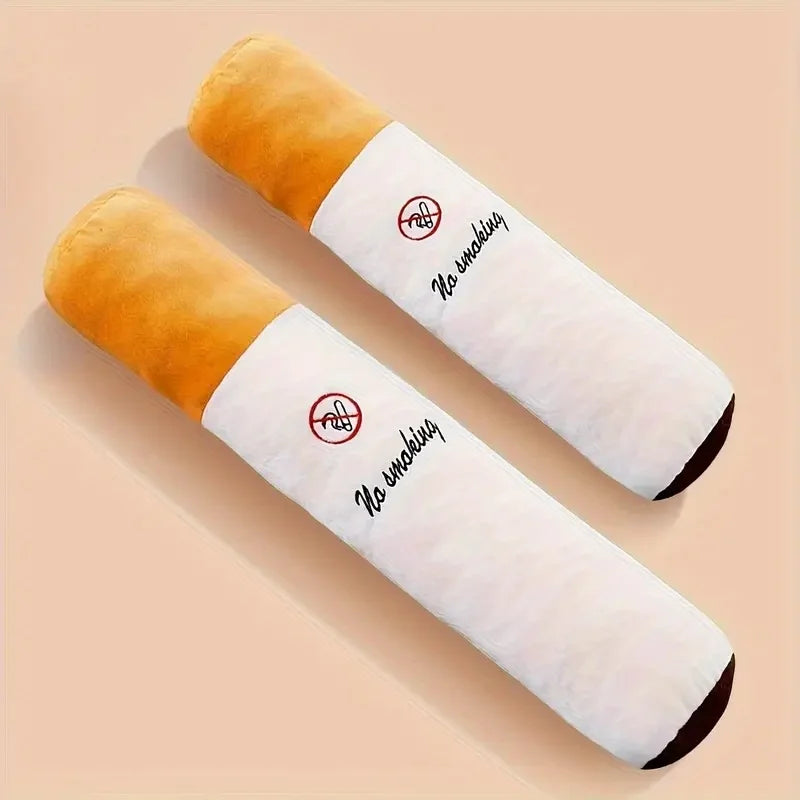 coussin body cigarette no smoking orange moderne humoristique patchwork polyester coton décoration sofa chambre