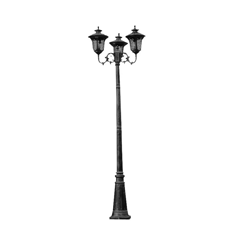 lampadaire vintage noir or classique orné extérieur moderne led ip65 aluminium