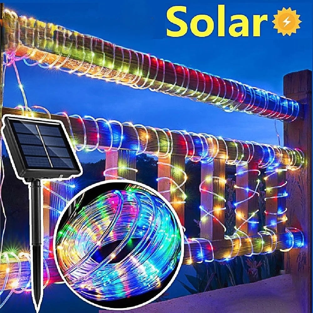éclairage solaire extérieur guirlande led multicolore imperméable modes décoration jardin chemin balcon