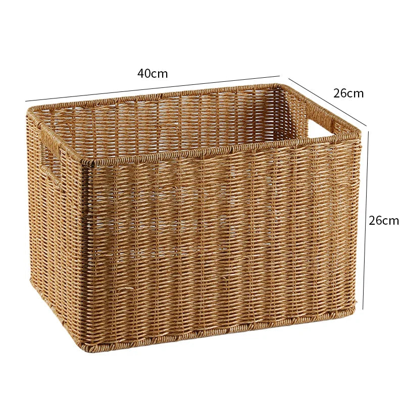 panier tressé naturel poignées bois rangement traditionnel respectueux environnement dimension 37x26cm