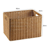 panier tressé naturel poignées bois rangement traditionnel respectueux environnement dimension 37x26cm