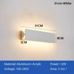lampe murale led blanche moderne aluminium salon chambre éclairage lecture