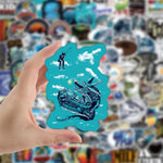 autocollants graphiques pêche poissons paysages slogans imperméables multicolores enfants bricolage skateboards laptops