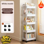 chariot rangement blanc moderne cinq niveaux rangement cuisine salle bain respectueux l'environnement plastique pp
