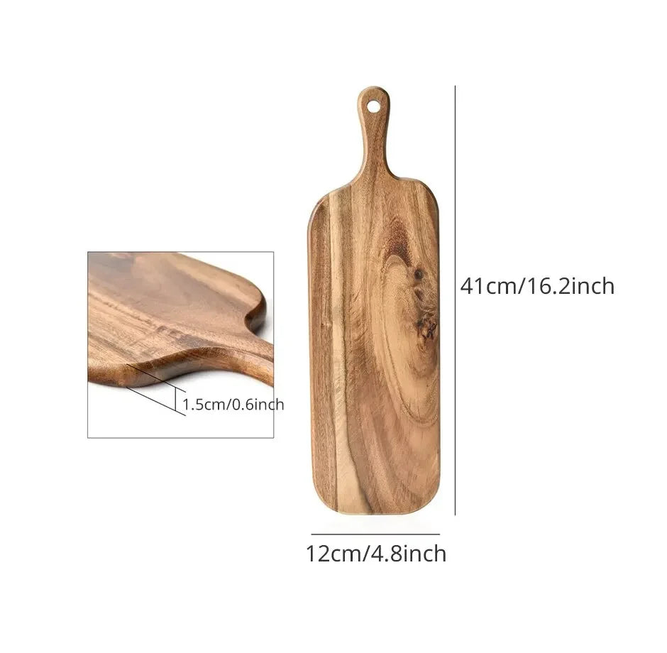 planches découper bois naturel rectangulaires poignée crochet grain rustique cuisine fromage charcuterie
