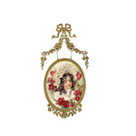miroir ovale doré orné fleurs vintage baroque chambre coucher décoration murale