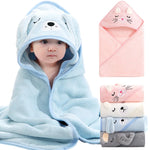 serviette bain bébé robe ours chat enfant douce veloutée glissière sourire yeux oreilles