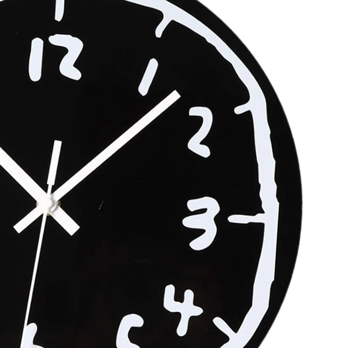 horloge murale moderne noire blanche dessin trait minimaliste chambre salon decoration art muet