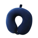 oreiller voyage bleu doux ergonomique coussin double face polyester coton rangement