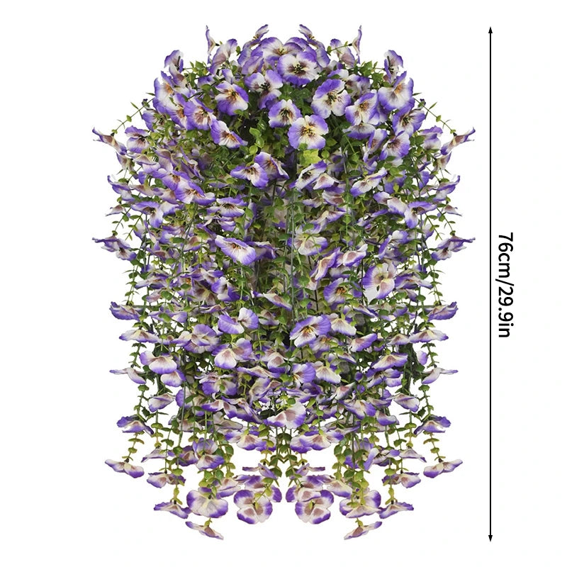 guirlande suspendue artificielle fleurs roses blanches violettes orange jaunes naturelles decoration jardin fete mariage