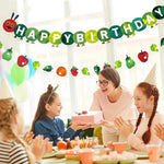 guirlande fête anniversaire happy birthday fruits pommes poires fraises adhésif enfantin