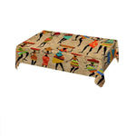 nappe table moderne ethnique motif géométrique couleur rouge verte bleue beige imperméable réutilisable