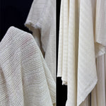 tissu blanc rayures horizontales texture moderne minimaliste 24% coton 53% laine 23% lyocell 150cm