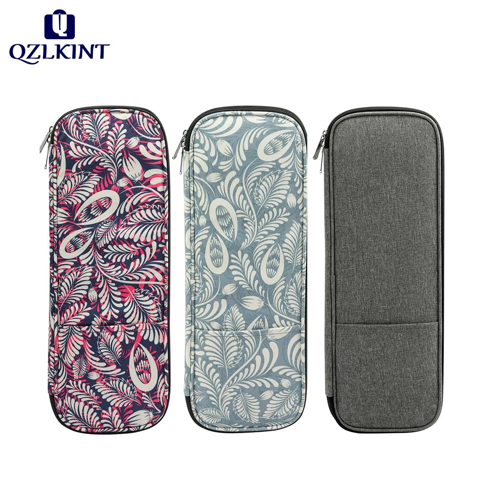 étui lunettes stockage moderne imprimé floral noir bleu clair poche intérieure transparente