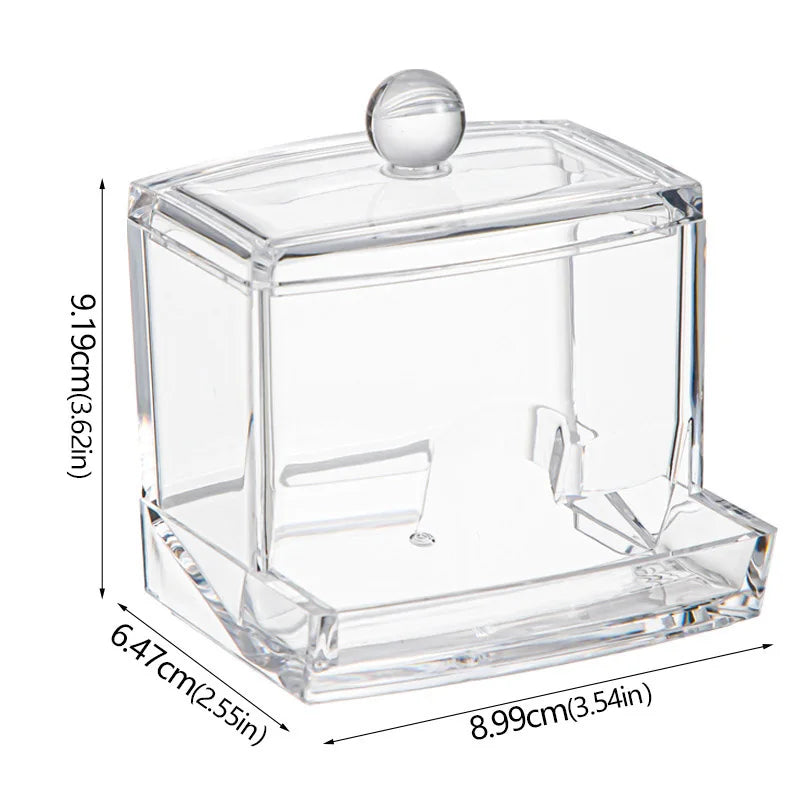boîtes rangement cosmétiques réutilisables transparentes couvercle sphérique moderne minimaliste coton tige disques coton tampons
