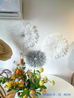 décoration murale fleurs artificielles rose clair moderne feuilles papier métal