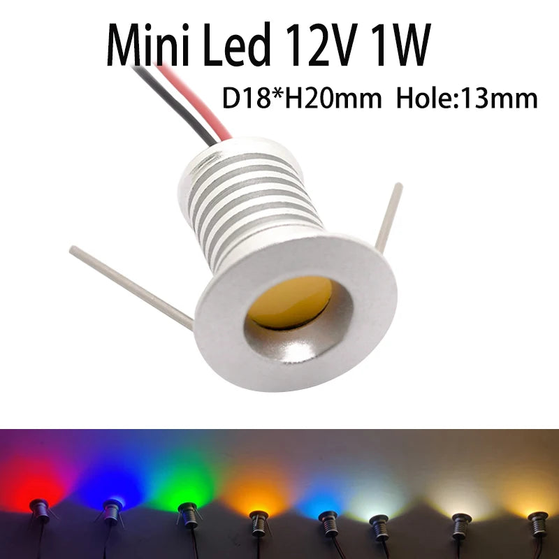 projecteur led mini argenté rayures horizontales câbles noirs rouges 12v rgb warm white