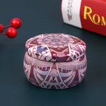 boîte ronde rangement cosmétique décorative motif floral boho chic pot stockage bijoux maquillage