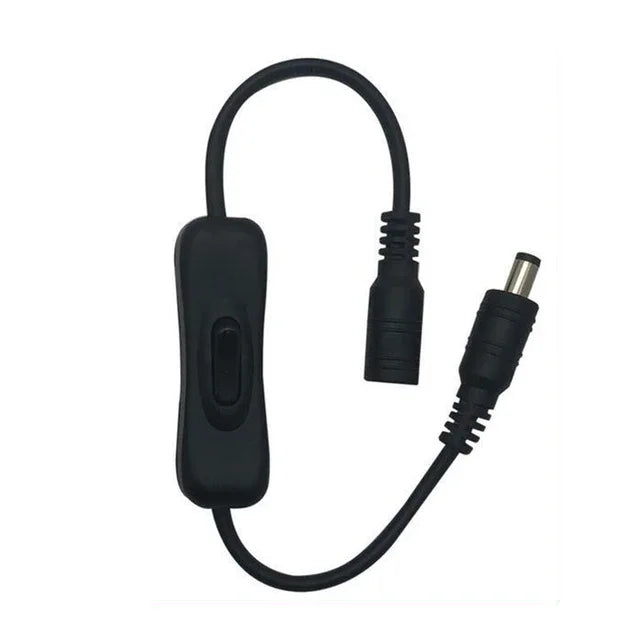 adaptateur chargeur noir blanc interrupteur marche arrêt connecteur dc 5.5x2.1mm adhésif moderne fonctionnel