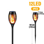 torche solaire 96 led motif floral moderne batterie intégrée ip65 fixation tringle