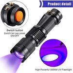 lampe torche uv portative 365nm 395nm zoomable étanche animaux scorpions billets fluorescence