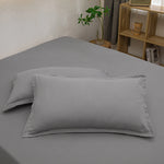 taies d'oreiller simples coton polyester 48x74cm gris roseclair unis opaques lit maison