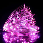 guirlande lumineuse led fil cuivre usb violet vert moderne décoration noël anniversaire chambre salon